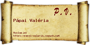 Pápai Valéria névjegykártya
